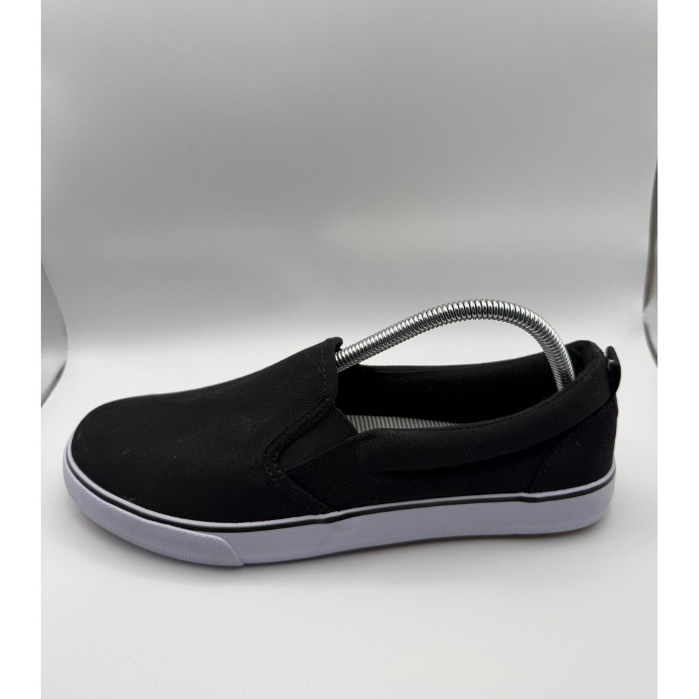 A New Day Slip On Sneakers Women Size 9 Black Good Textile Casual Shoes